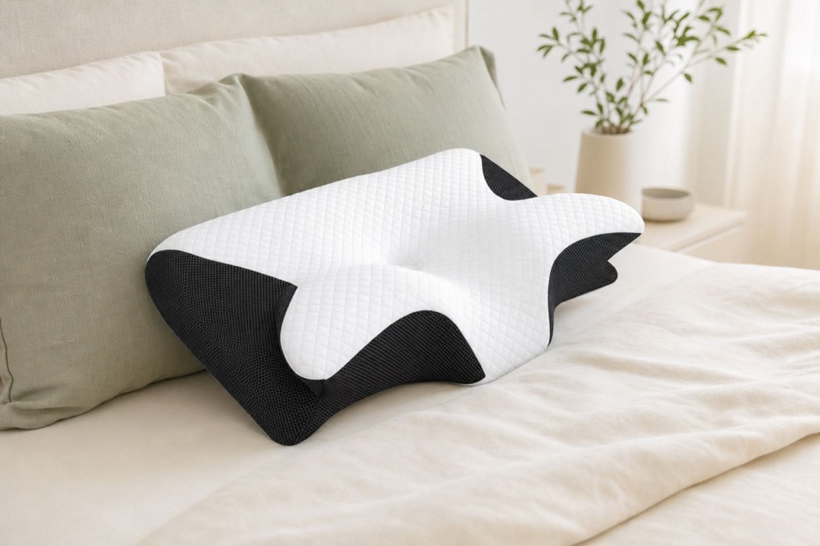 Ergonomisches Kissen auf dem Bett