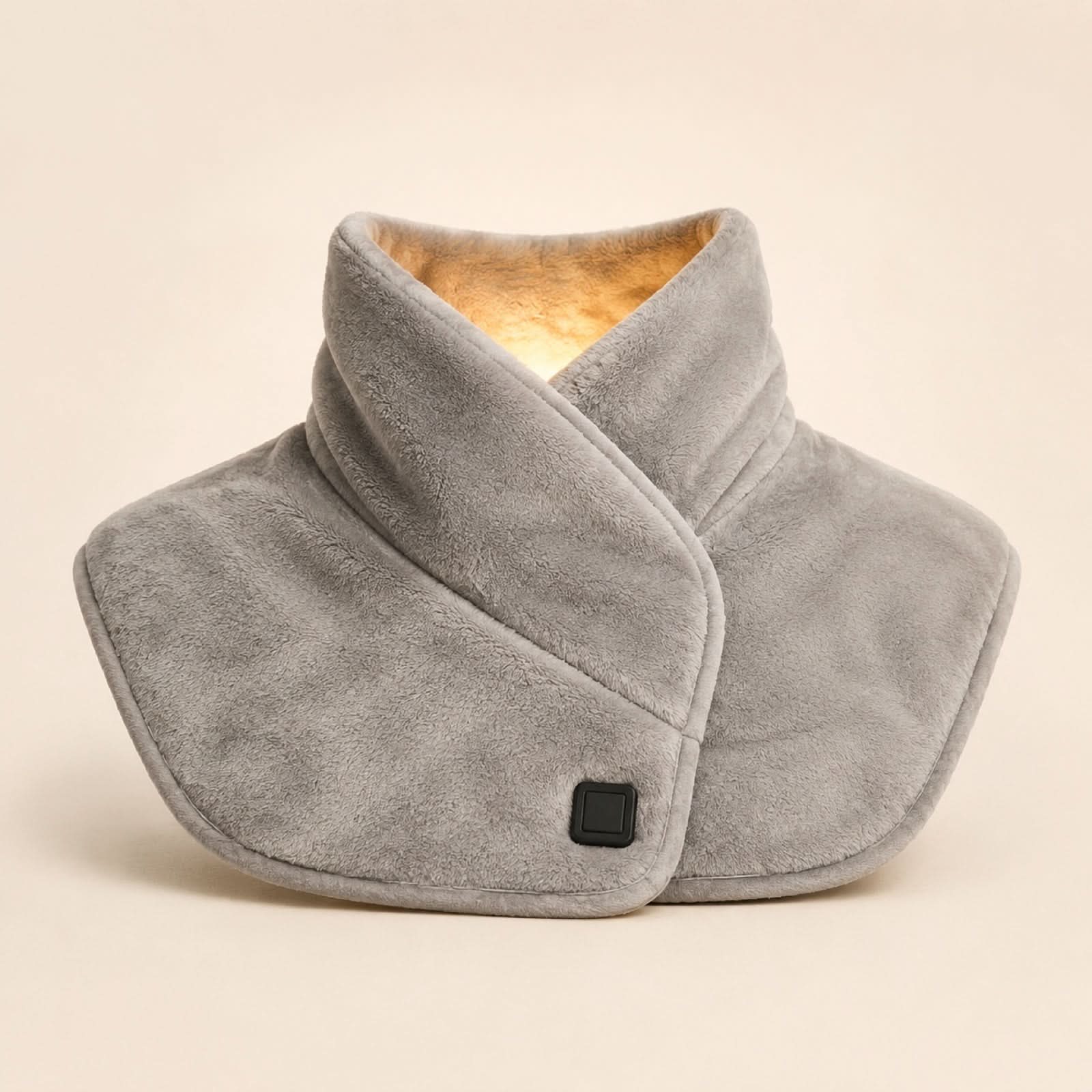 Grauer Plüsch-Wärme-Wrap mit Wärmeglühen